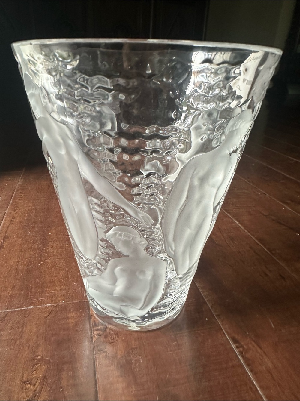 Lalique Molded Glass Ondines Vase